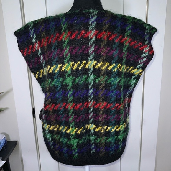 Vintage Mohair & Wool Houndstooth Patterned Women's Sweater Vest NWT - Picture 8 of 12